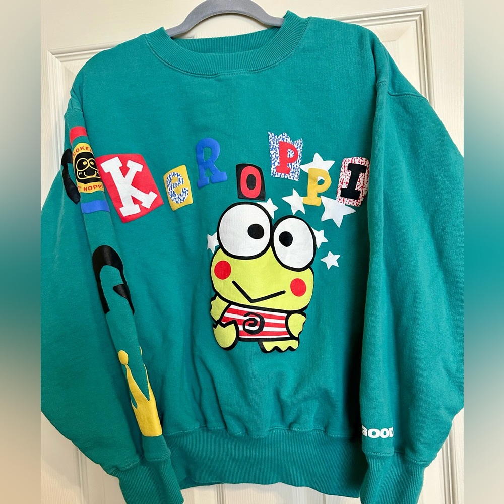 Keroppi Sanrio green sweatshirt by Dumbgood size small